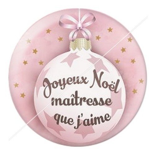 Cabochon résine à coller 25 mm aa noël et fêtes maîtresse h1