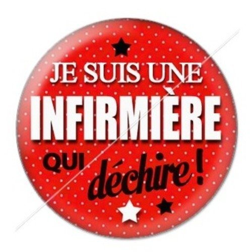 Cabochon résine à coller 25 mm infirmière c1