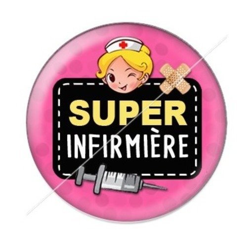 Cabochon résine à coller 25 mm infirmière 2