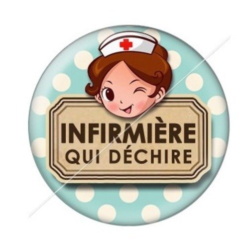 Cabochon résine à coller 25 mm infirmière 3