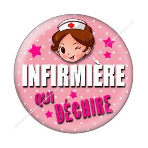 Cabochon résine à coller 25 mm infirmière 5