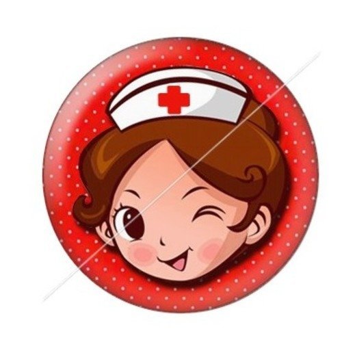 Cabochon résine à coller 25 mm infirmière 8