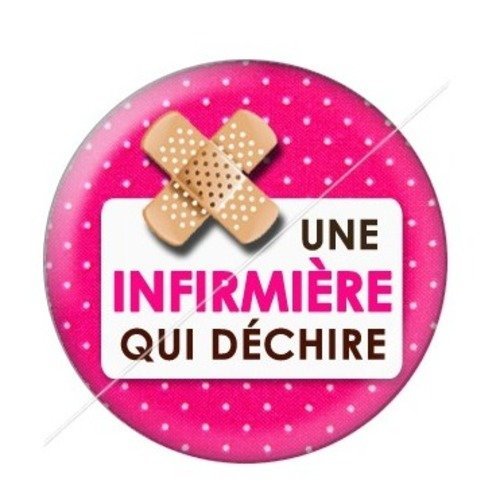 Cabochon résine à coller 25 mm infirmière 10