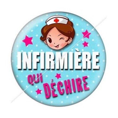 Cabochon résine à coller 25 mm infirmière 11