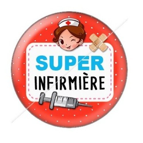 Cabochon résine à coller 25 mm infirmière b3