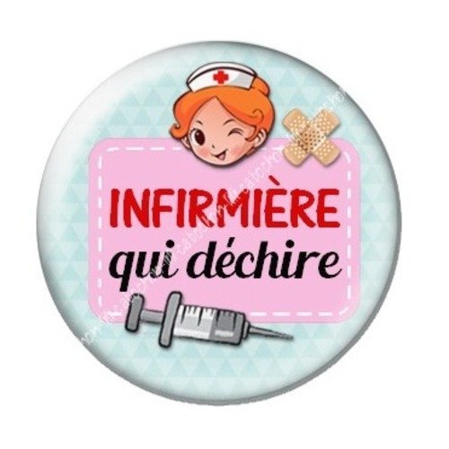 Cabochon résine à coller 25 mm infirmière c5