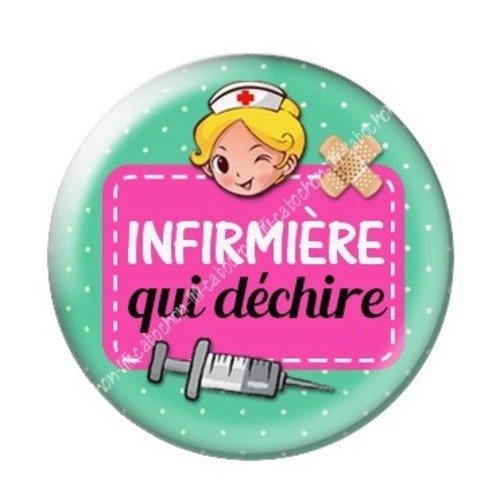Cabochon résine à coller 25 mm infirmière c11