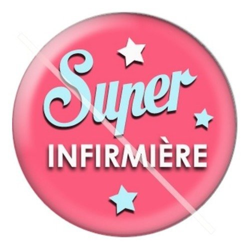 Cabochon résine à coller 25 mm infirmière d1