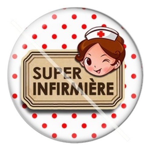 Cabochon résine à coller 25 mm infirmière d6