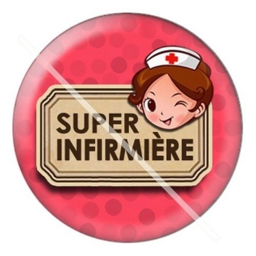 Cabochon résine à coller 25 mm infirmière d14