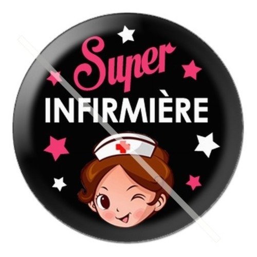 Cabochon résine à coller 25 mm infirmière d15
