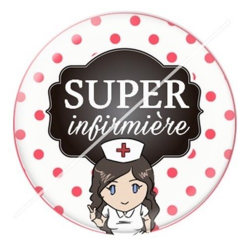 Cabochon résine à coller 25 mm infirmière e4
