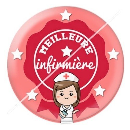 Cabochon résine à coller 25 mm infirmière e5