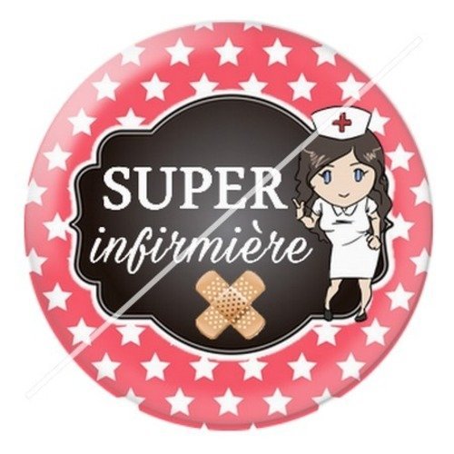 Cabochon résine à coller 25 mm infirmière e6