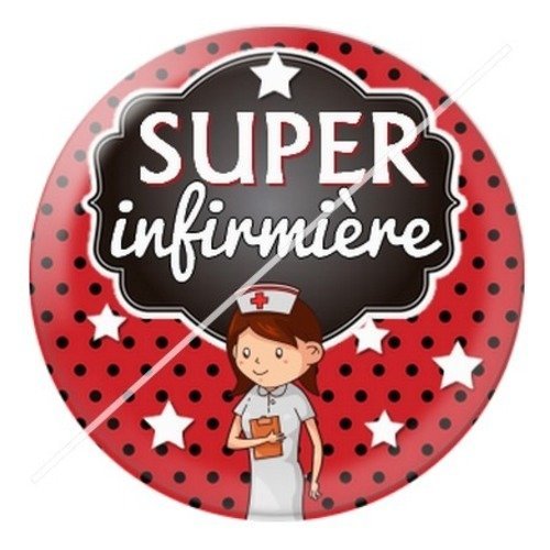 Cabochon résine à coller 25 mm infirmière e7