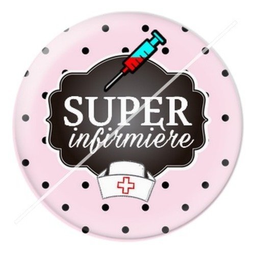 Cabochon résine à coller 25 mm infirmière e9