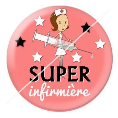 Cabochon résine à coller 25 mm infirmière e10
