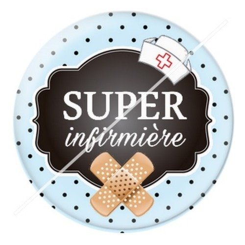 Cabochon résine à coller 25 mm infirmière e11