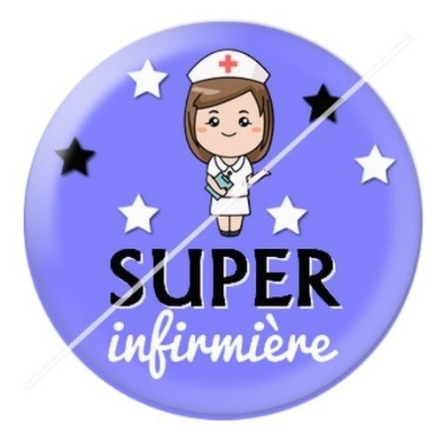 Cabochon résine à coller 25 mm infirmière e12