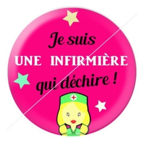 Cabochon résine à coller 25 mm infirmière f13