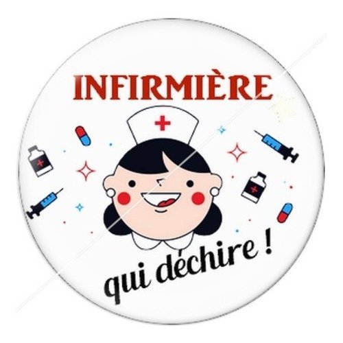 Cabochon résine à coller 25 mm infirmière f14