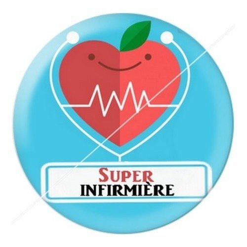 Cabochon résine à coller 25 mm infirmière f15