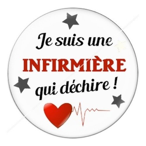 Cabochon résine à coller 25 mm infirmière f16