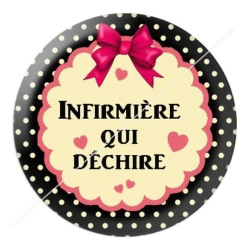 Cabochon résine à coller 25 mm infirmière f17