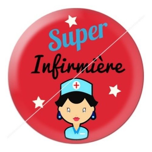 Cabochon résine à coller 25 mm infirmière f18