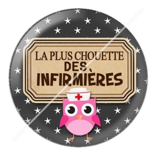 Cabochon résine à coller 25 mm infirmière g1