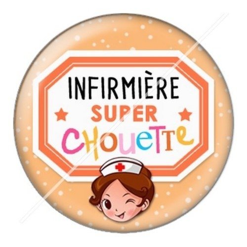 Cabochon résine à coller 25 mm infirmière g6