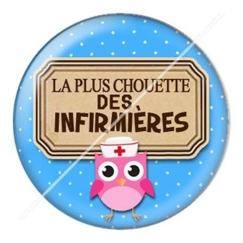 Cabochon résine à coller 25 mm infirmière g9