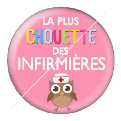 Cabochon résine à coller 25 mm infirmière g14