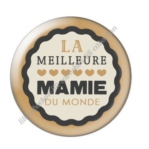 Cabochon résine à coller 25 mm mamie a8