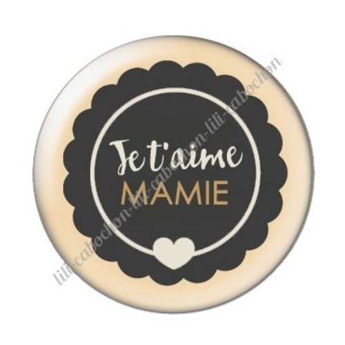 Cabochon résine à coller 25 mm mamie a13