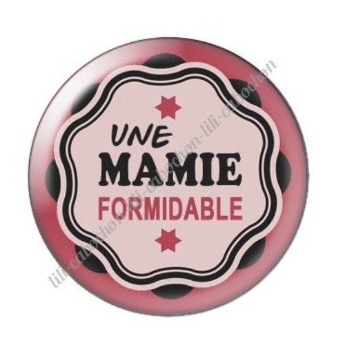 Cabochon résine à coller 25 mm mamie a18