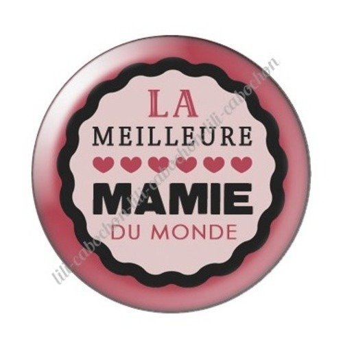 Cabochon résine à coller 25 mm mamie a20