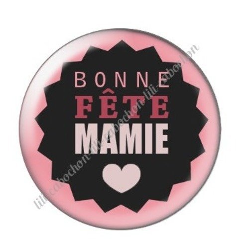 Cabochon résine à coller 25 mm mamie a22