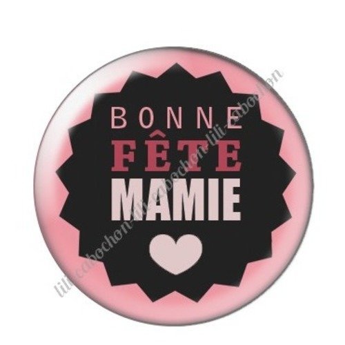 Cabochon résine à coller 25 mm mamie a23