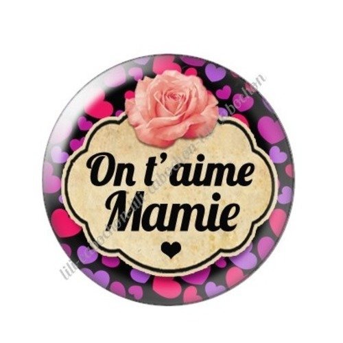 Cabochon résine à coller 25 mm mamie a24