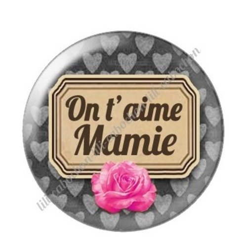 Cabochon résine à coller 25 mm mamie a33