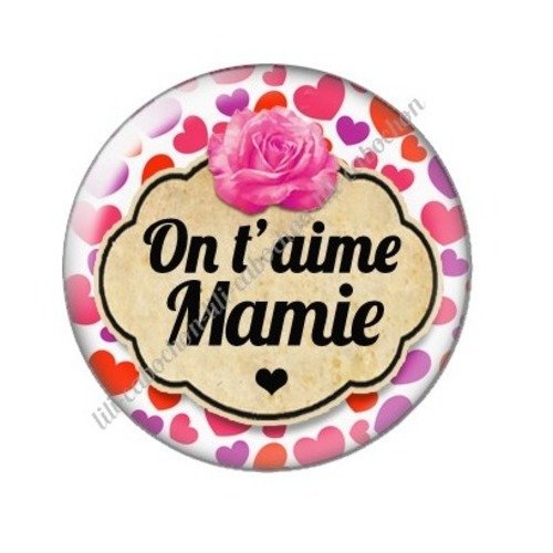 Cabochon résine à coller 25 mm mamie a34