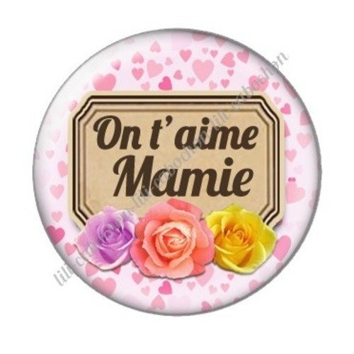 Cabochon résine à coller 25 mm mamie a36