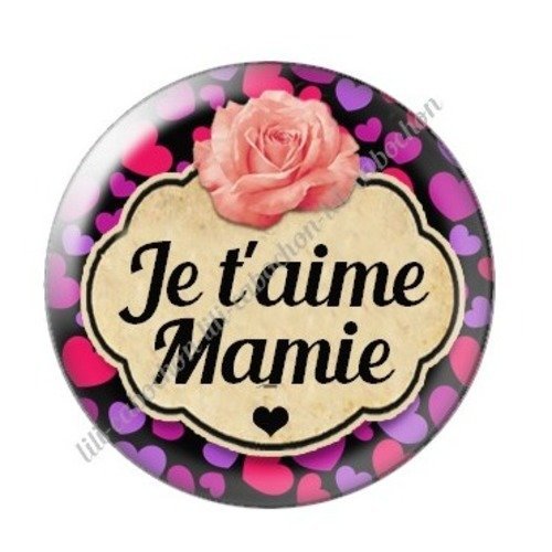 Cabochon résine à coller 25 mm mamie a39