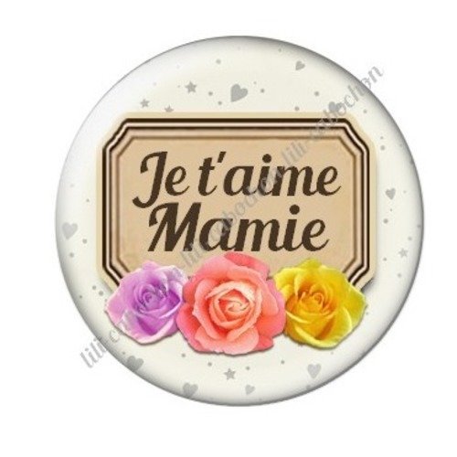 Cabochon résine à coller 25 mm mamie a41