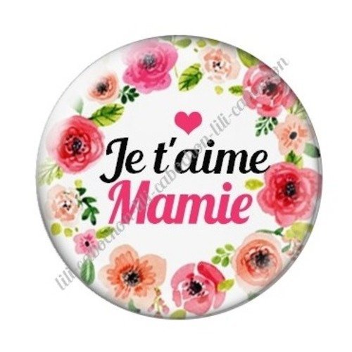 Cabochon résine à coller 25 mm mamie a43