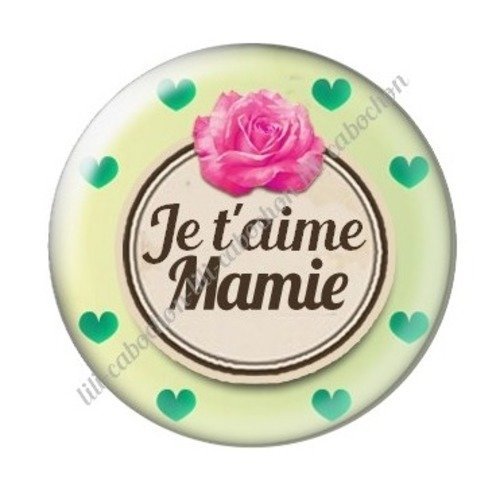 Cabochon résine à coller 25 mm mamie a44