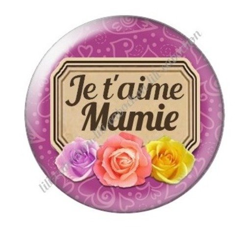 Cabochon résine à coller 25 mm mamie a46