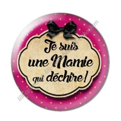 Cabochon résine à coller 25 mm mamie b4