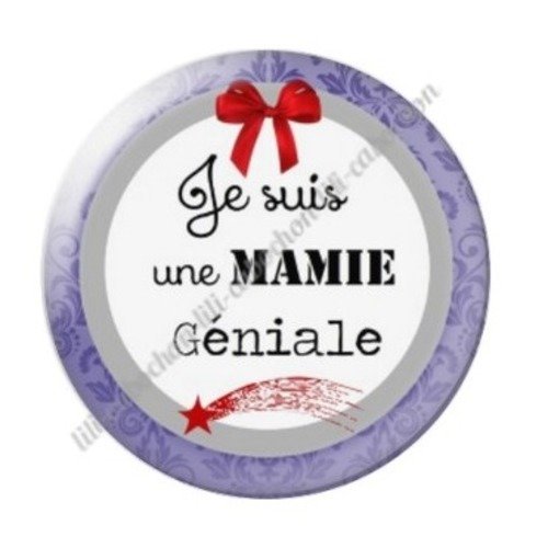 Cabochon résine à coller 25 mm mamie b7